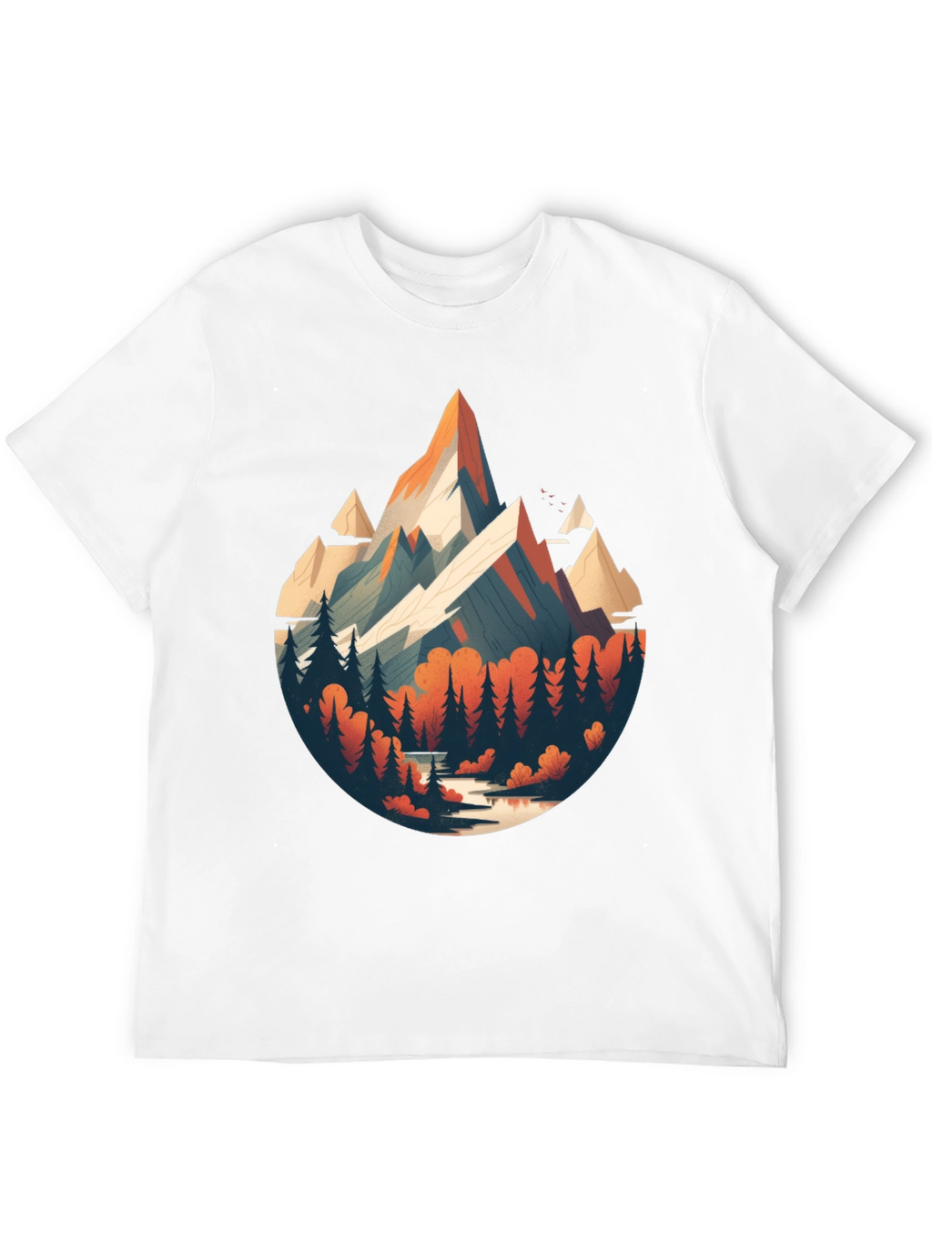 Mountain Scene Graphic Black T-Shirt