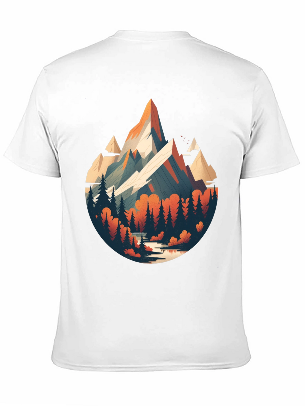 Mountain Scene Graphic Black T-Shirt