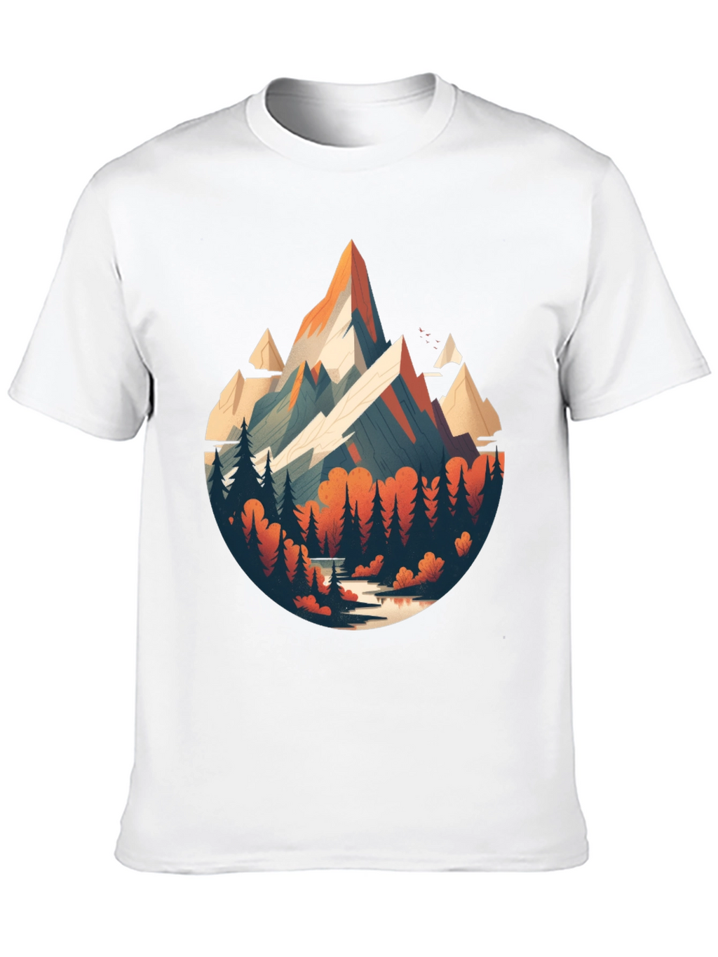Mountain Scene Graphic Black T-Shirt