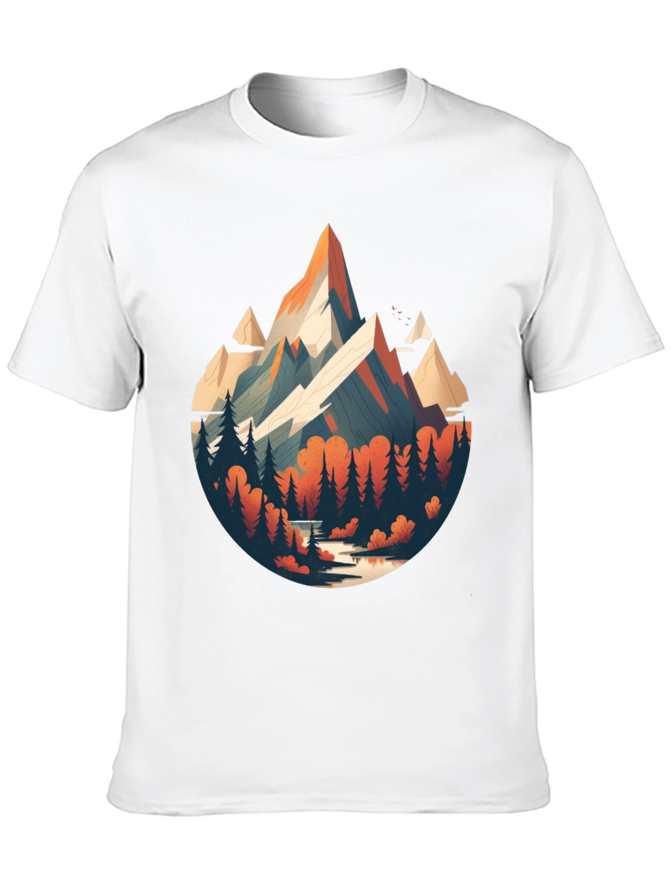Mountain Scene Graphic Black T-Shirt