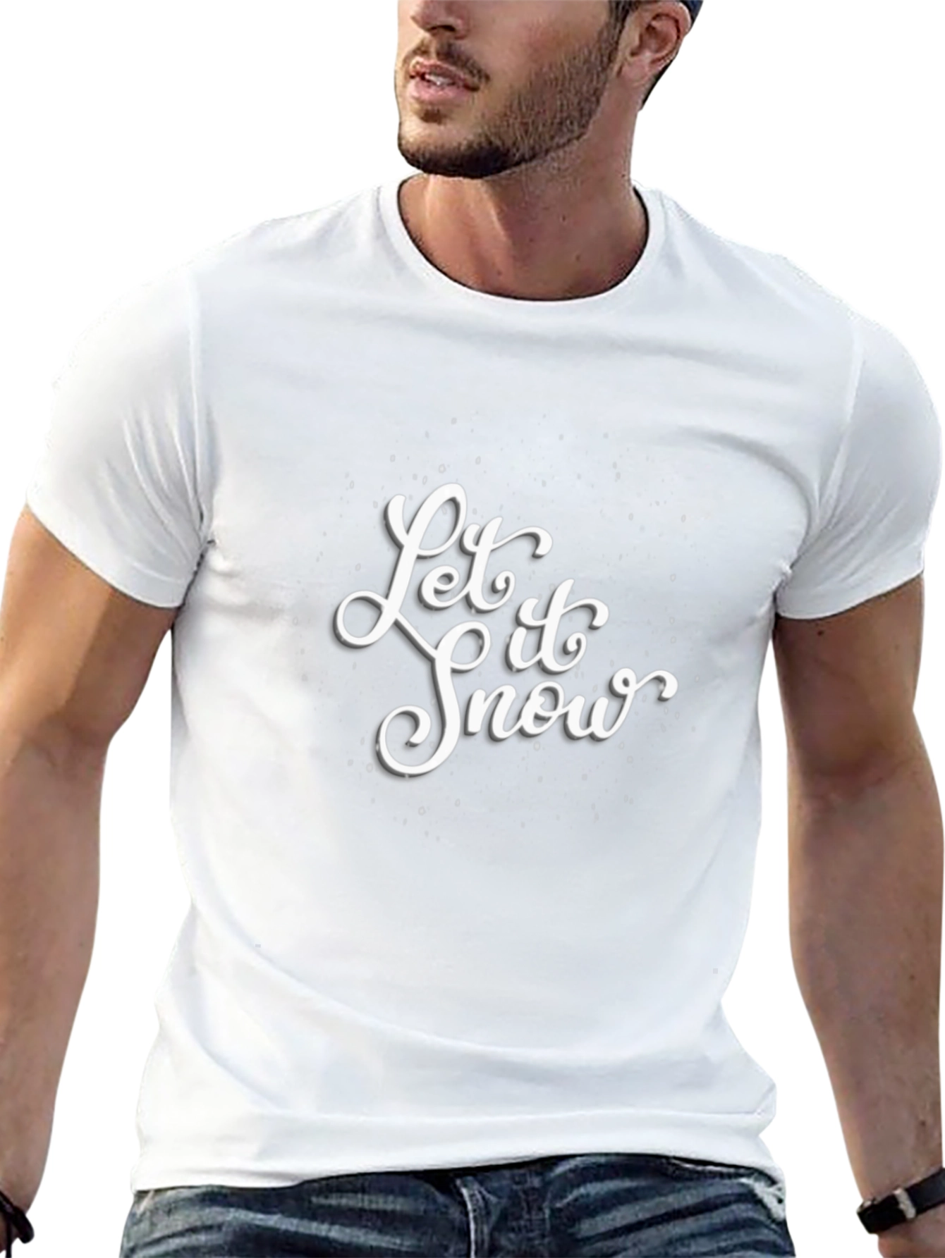Let It Snow Graphic Tee - Black Cotton T-Shirt