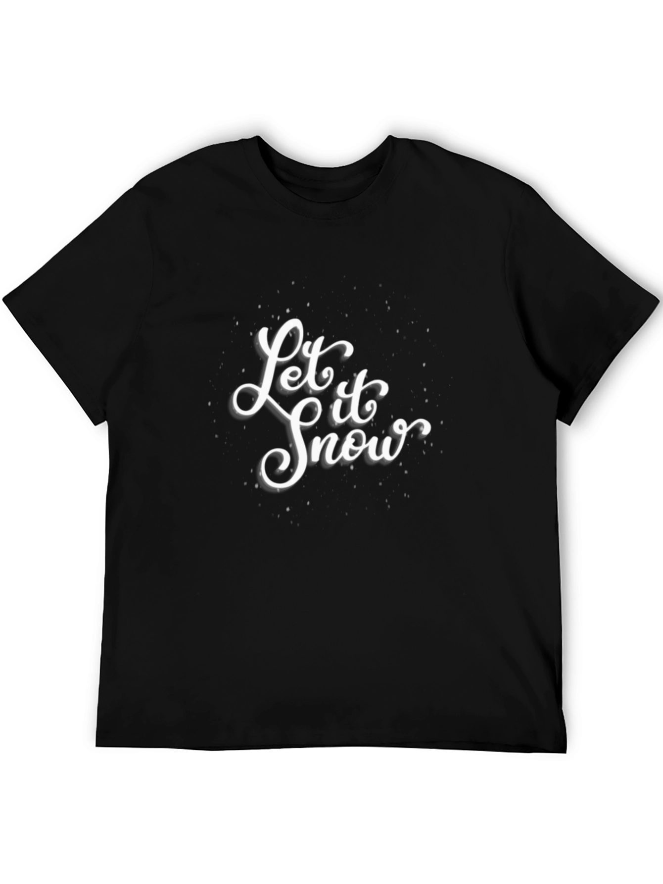 Let It Snow Graphic Tee - Black Cotton T-Shirt