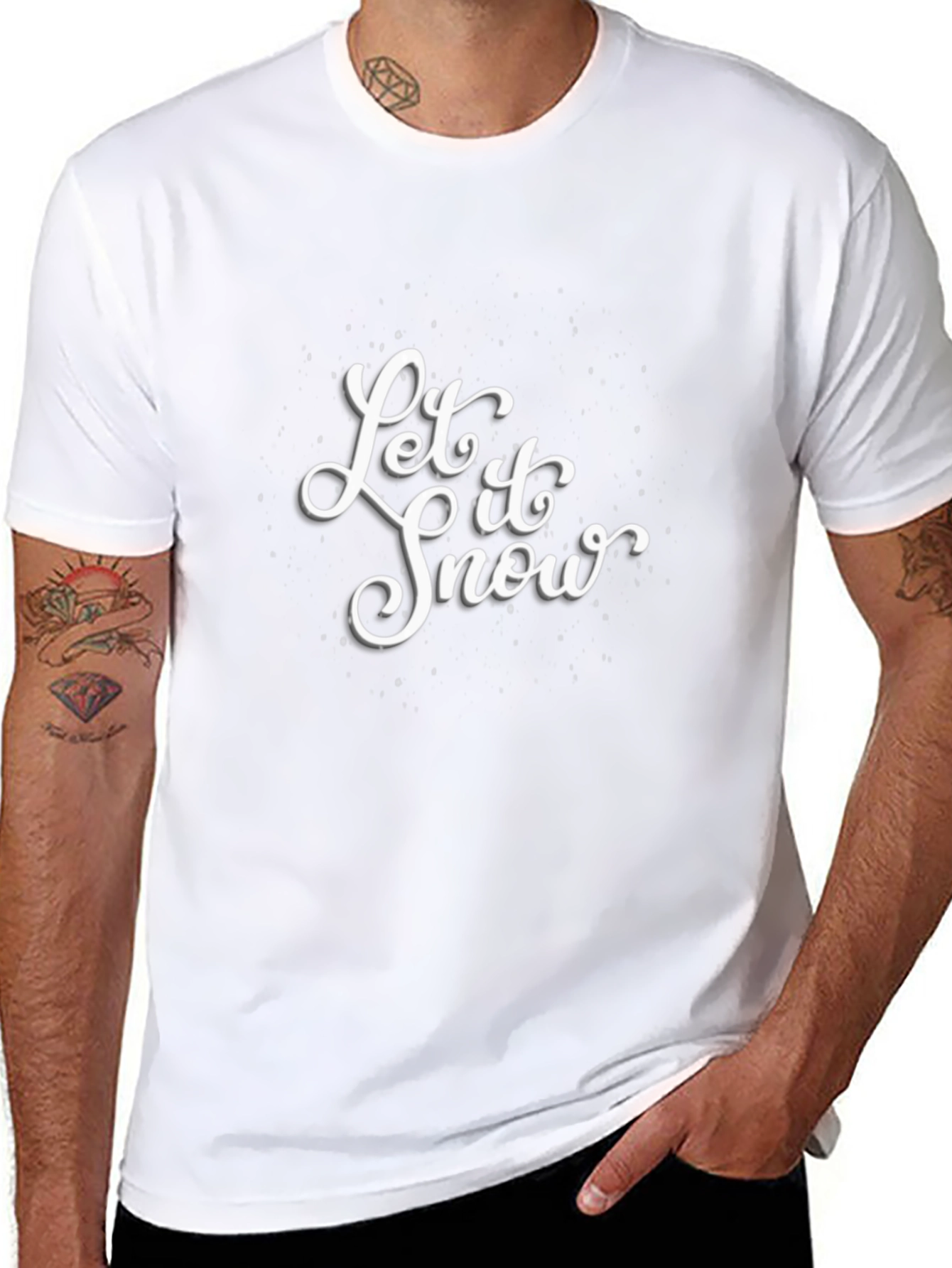 Let It Snow Graphic Tee - Black Cotton T-Shirt