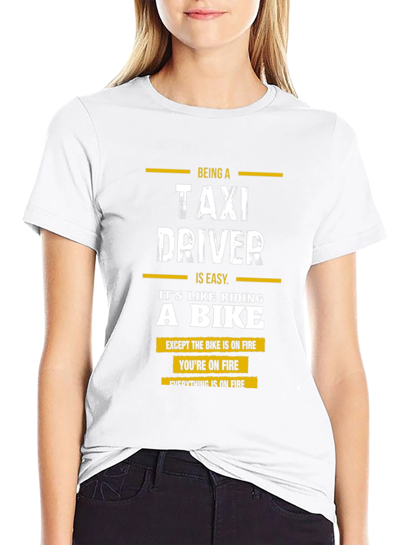 Taxi Driver Humor T-Shirt - On Fire Joke