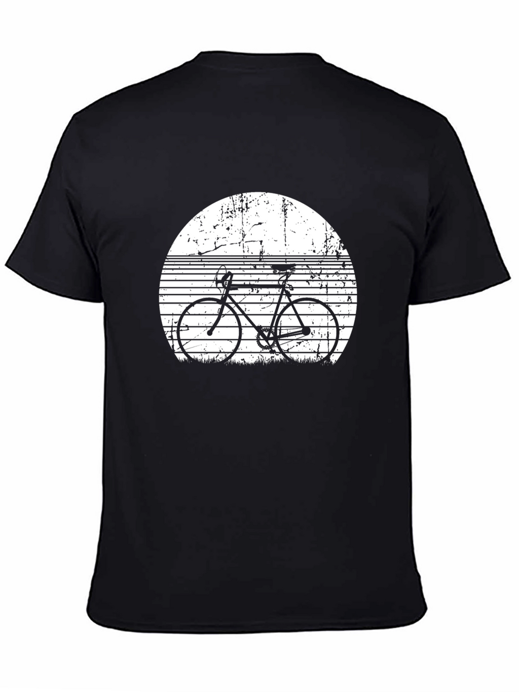 Retro Bike Graphic Tee - Black Cotton T-Shirt