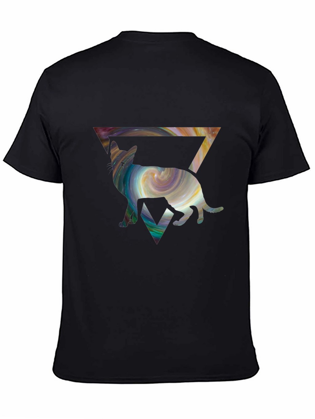 Cosmic Cat Triangle T-Shirt - Unique Graphic Tee