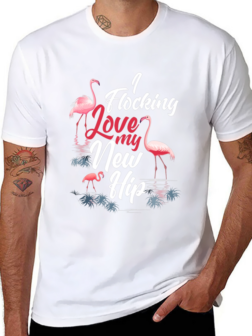 I Flocking Love My New Hip T-Shirt Funny Flamingo