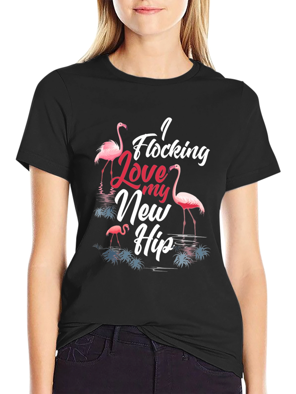 I Flocking Love My New Hip T-Shirt Funny Flamingo