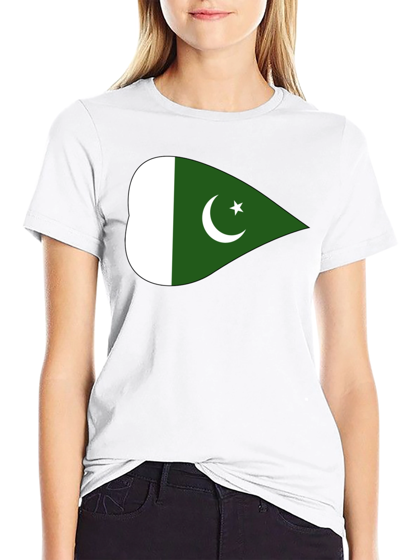 Pakistan Flag T-Shirt - Black Crew Neck Cotton Tee