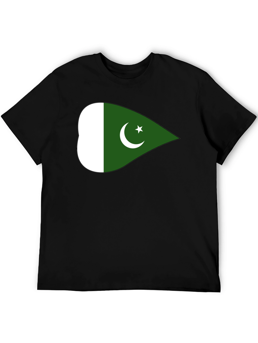 Pakistan Flag T-Shirt - Black Crew Neck Cotton Tee