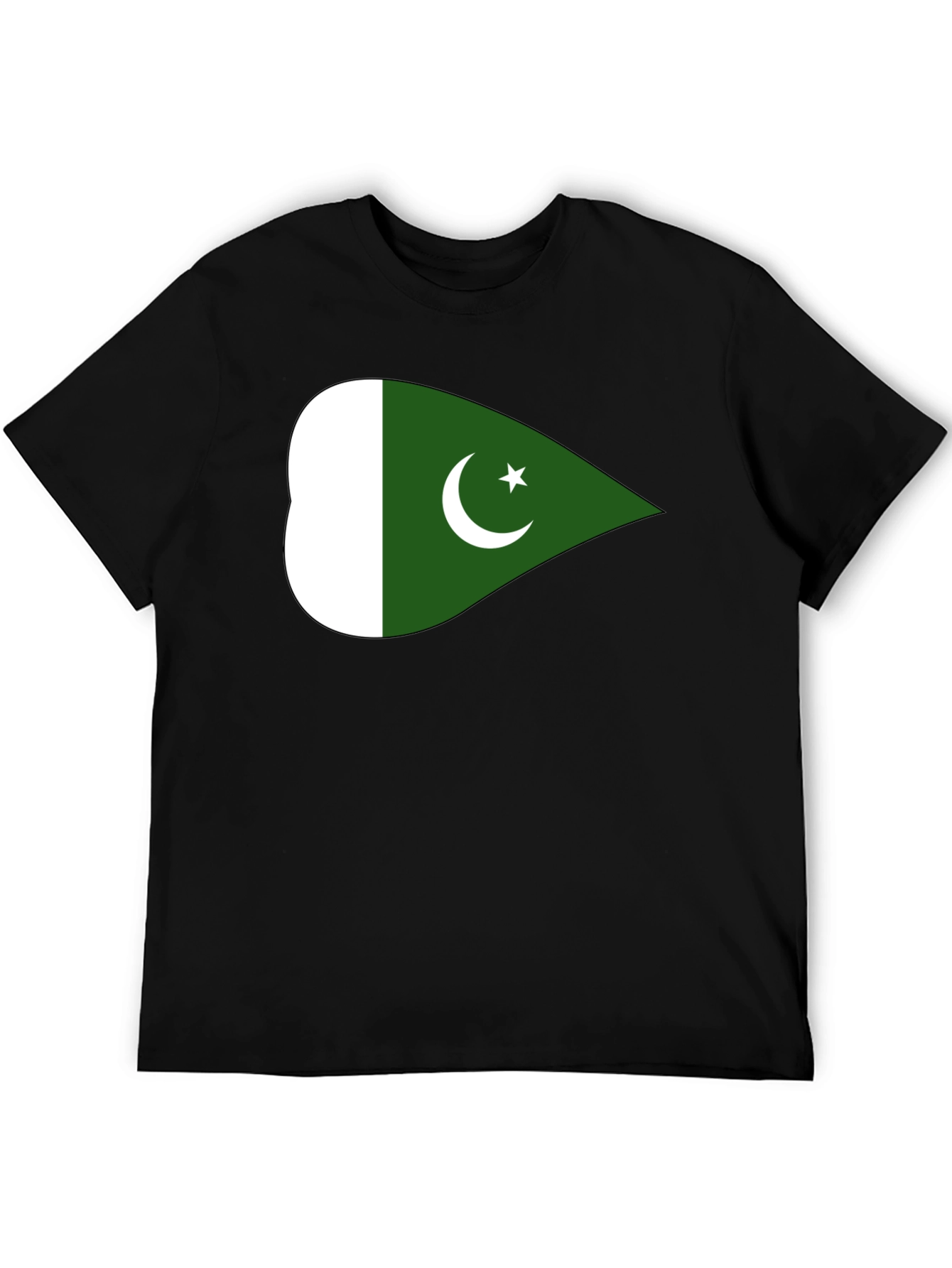 Pakistan Flag T-Shirt - Black Crew Neck Cotton Tee