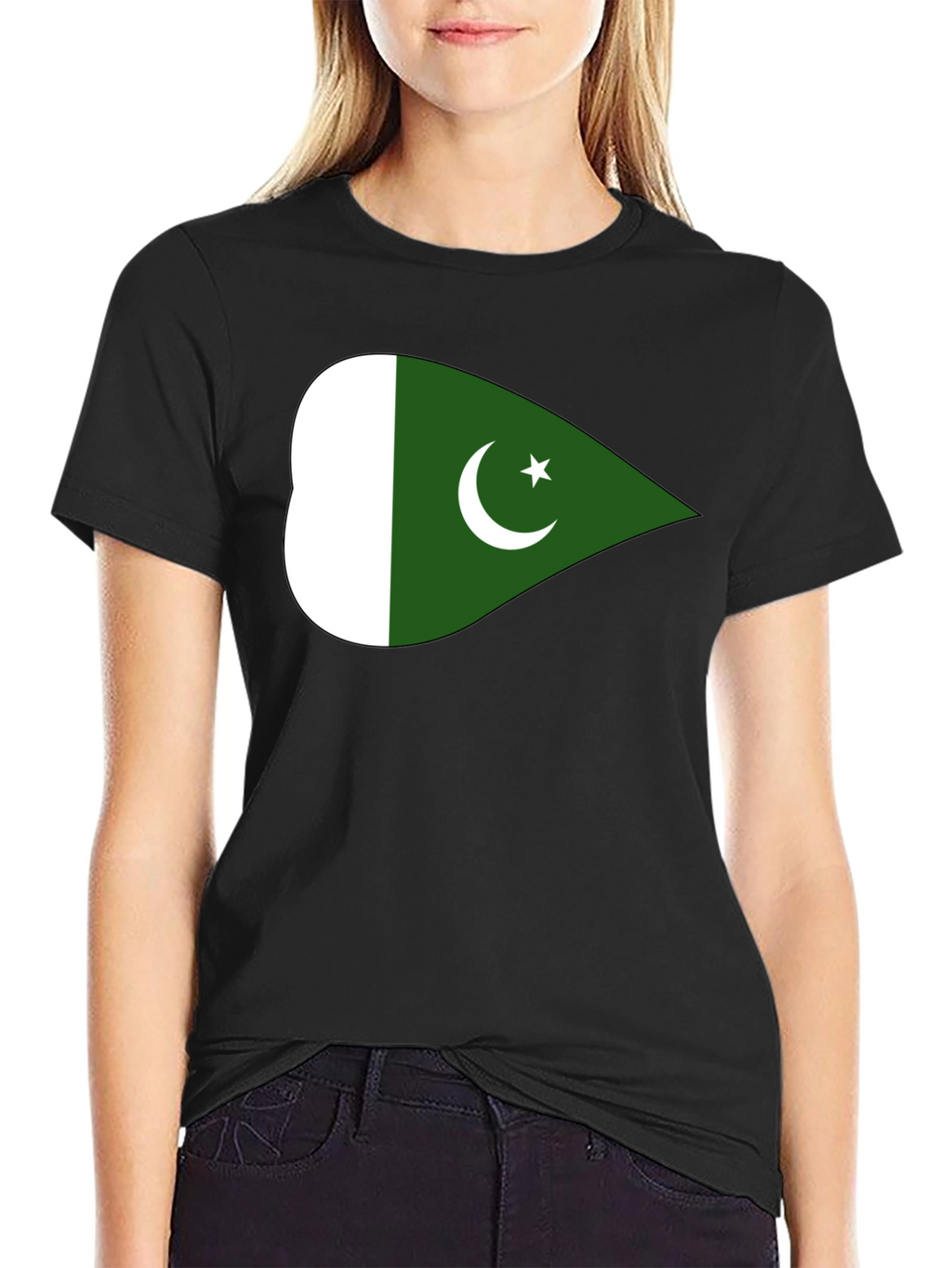 Pakistan Flag T-Shirt - Black Crew Neck Cotton Tee