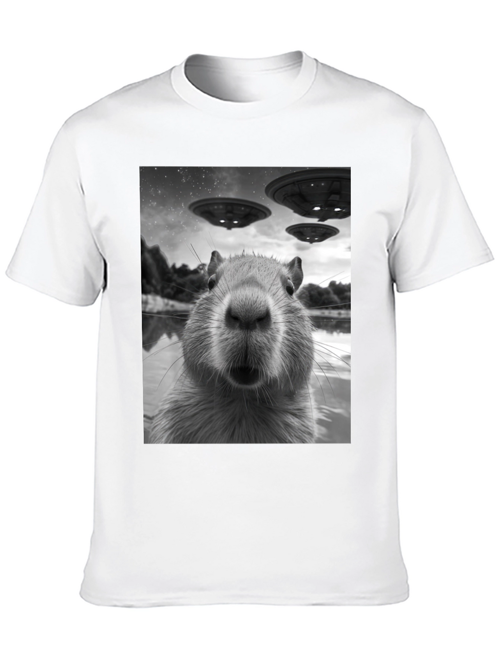 Capybara UFO Graphic Tee - Black