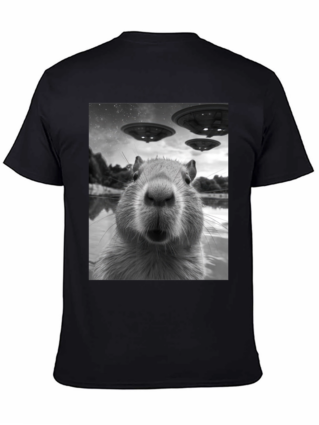 Capybara UFO Graphic Tee - Black