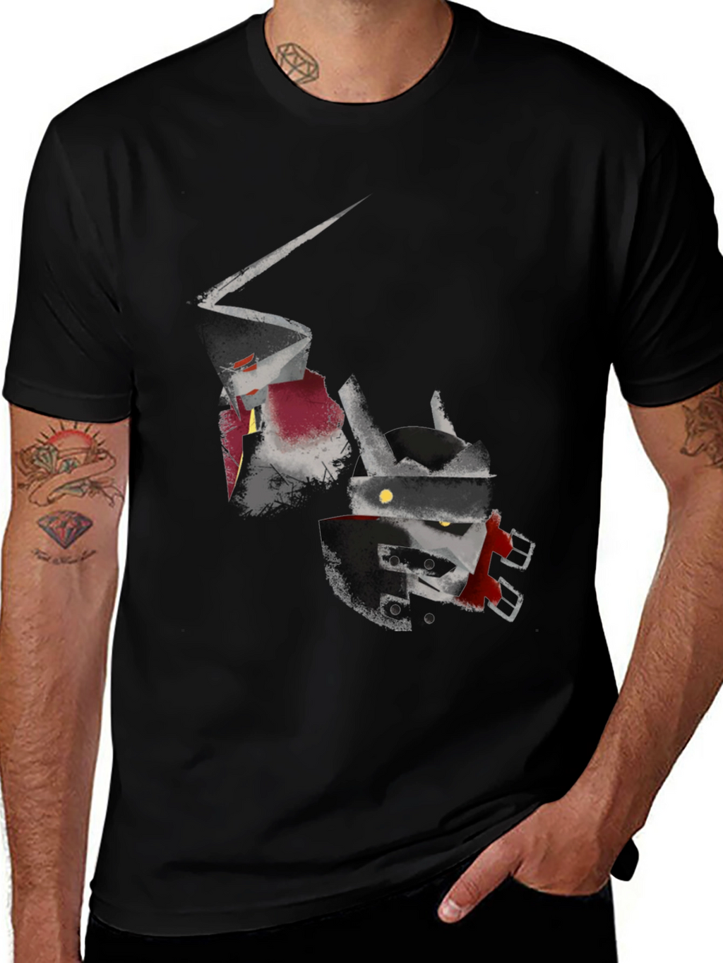 Abstract Robot Graphic T-Shirt