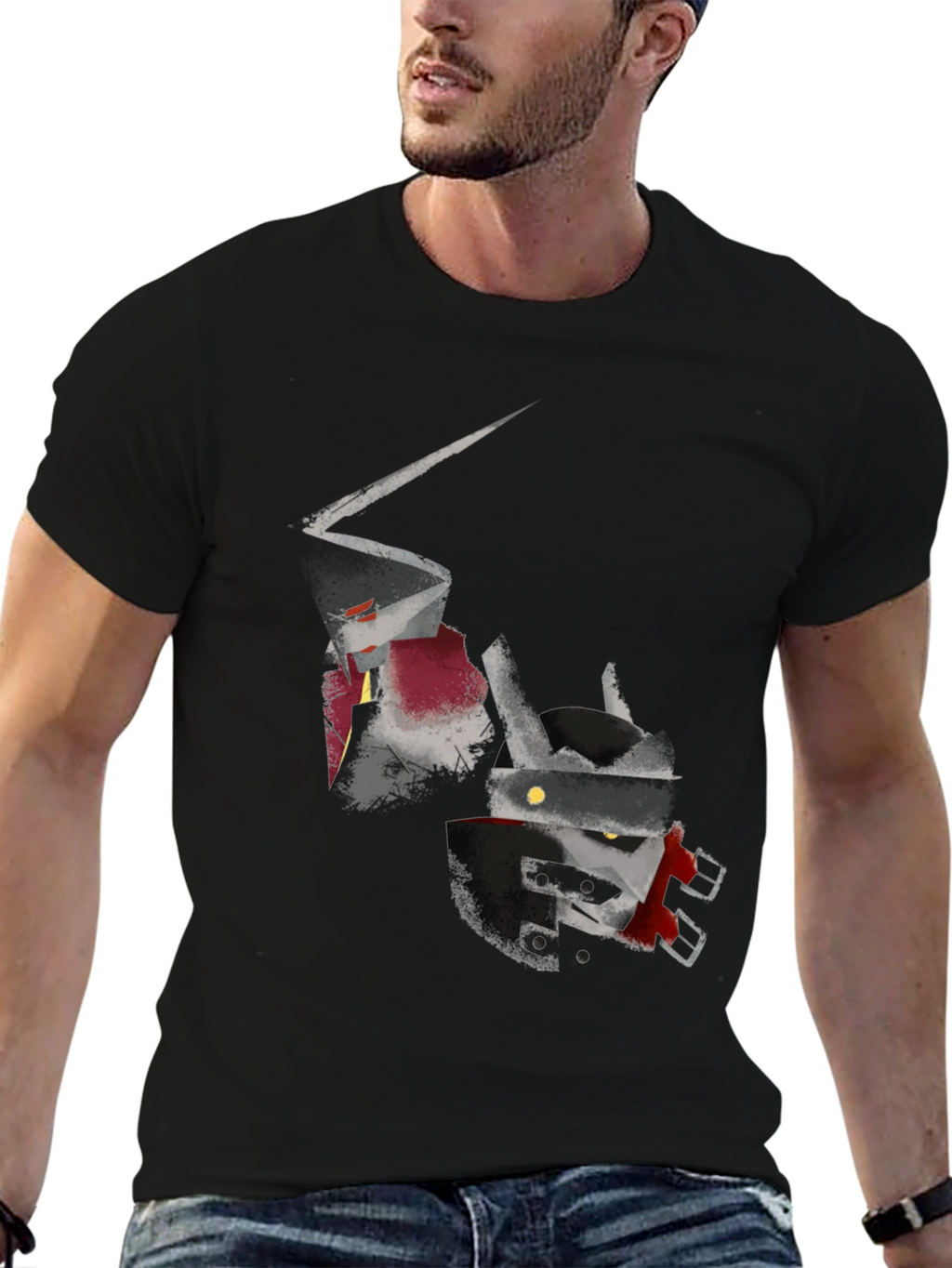 Abstract Robot Graphic T-Shirt
