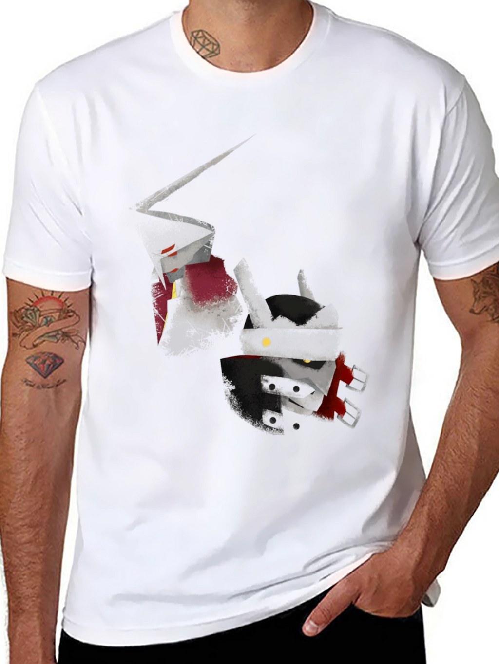 Abstract Robot Graphic T-Shirt