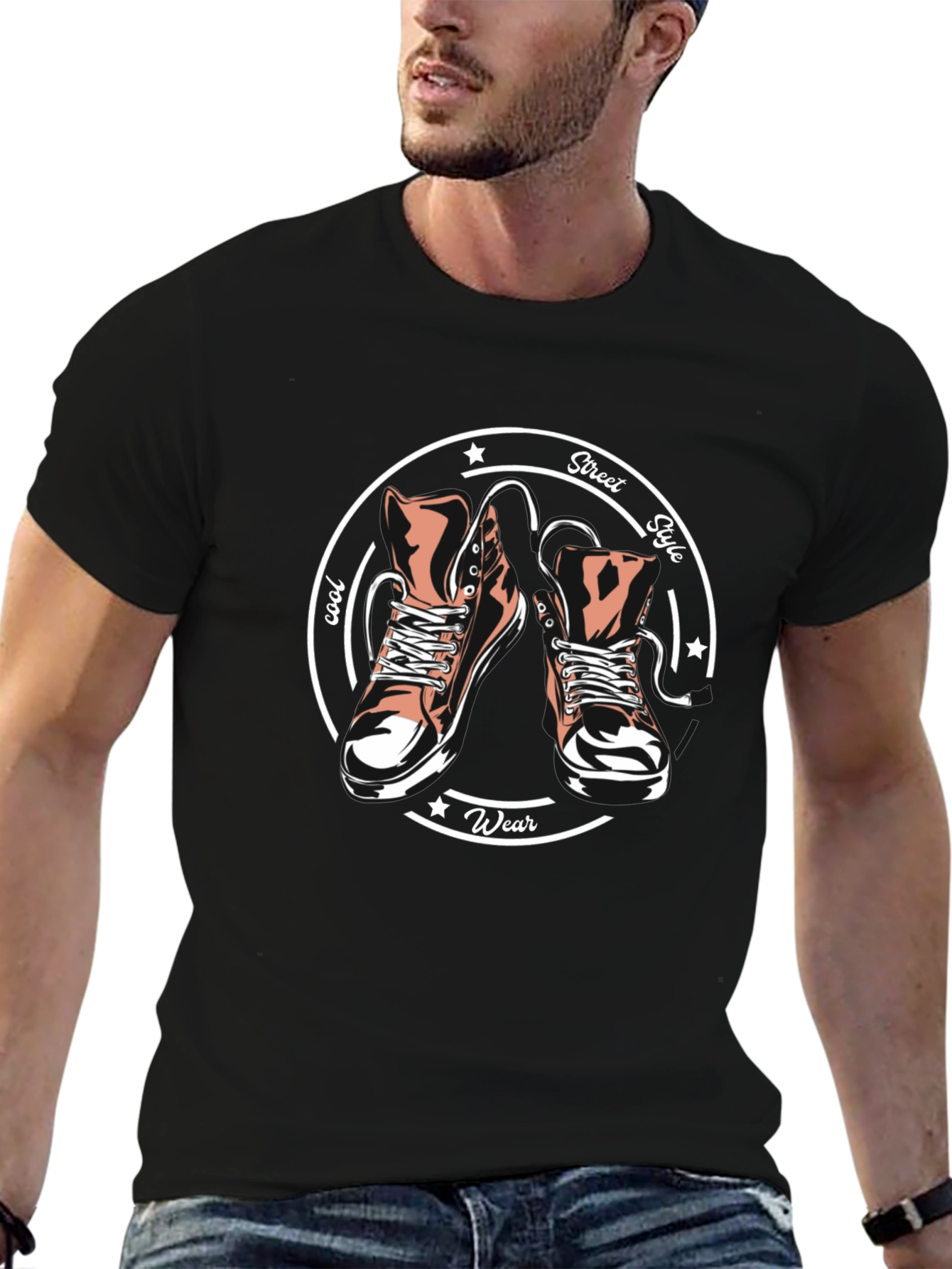 Cool Street Style T-Shirt with Sneaker Graphic