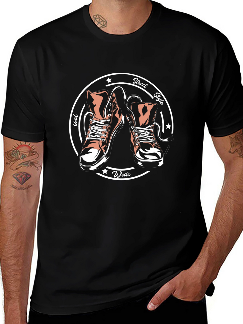 Cool Street Style T-Shirt with Sneaker Graphic