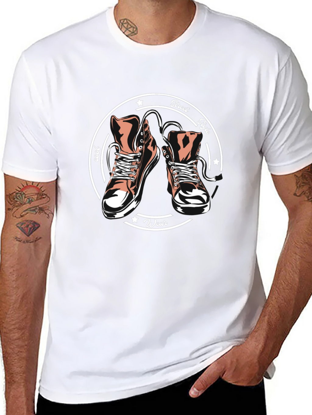Cool Street Style T-Shirt with Sneaker Graphic