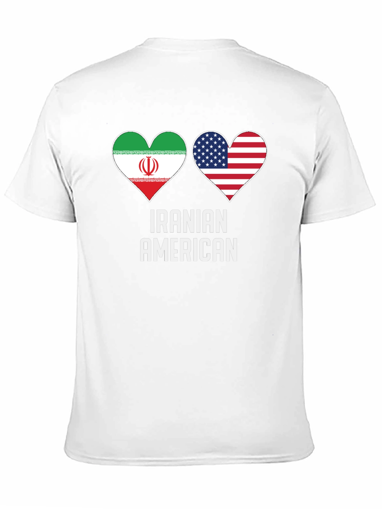 Iranian American Pride T-Shirt - Dual Flag Heart Design