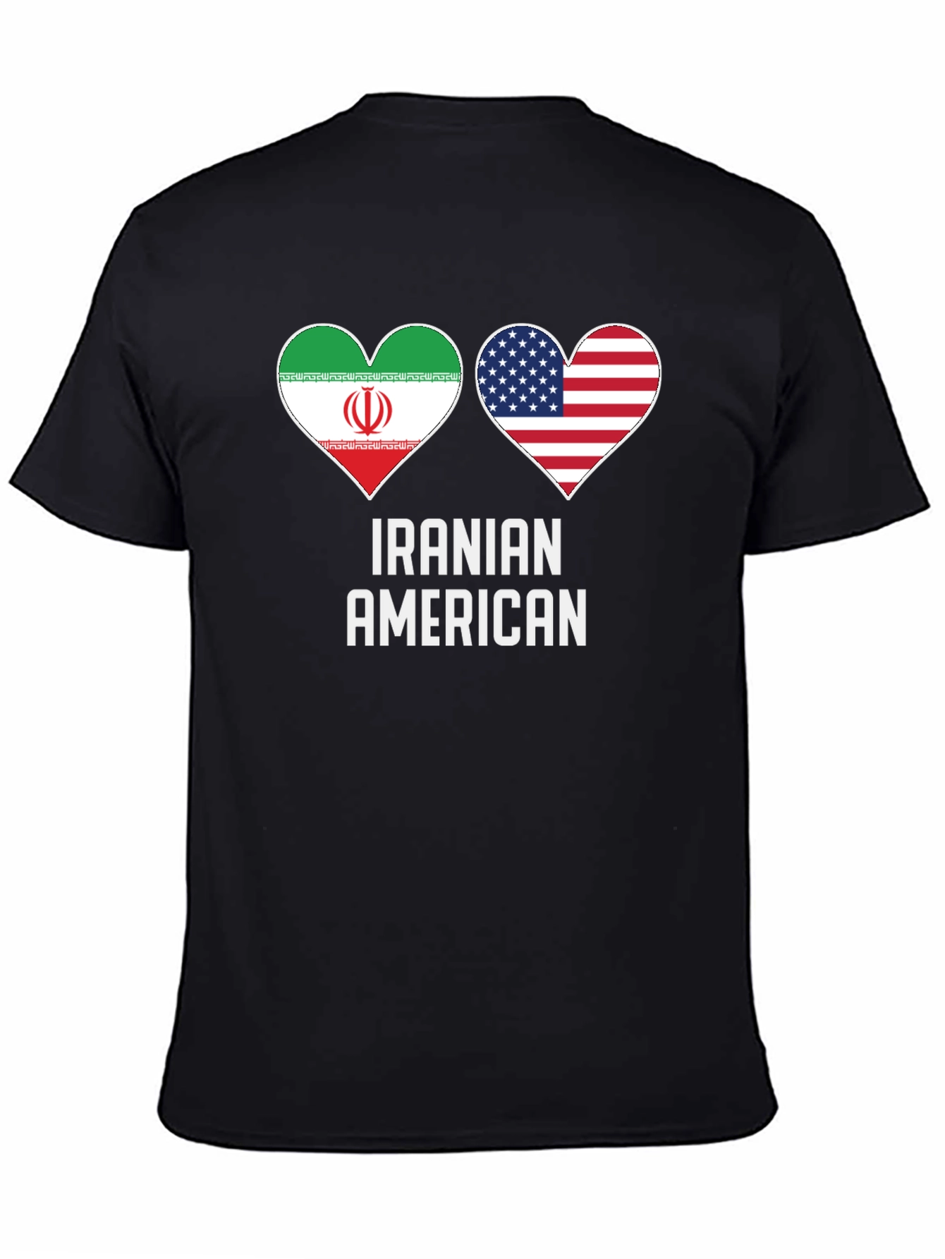 Iranian American Pride T-Shirt - Dual Flag Heart Design