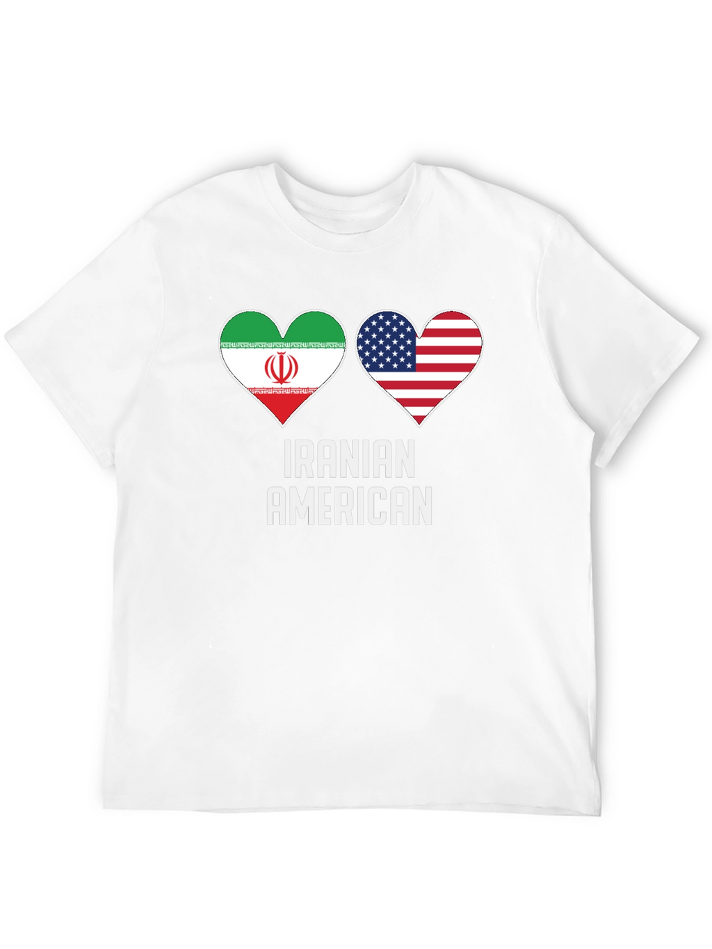 Iranian American Pride T-Shirt - Dual Flag Heart Design