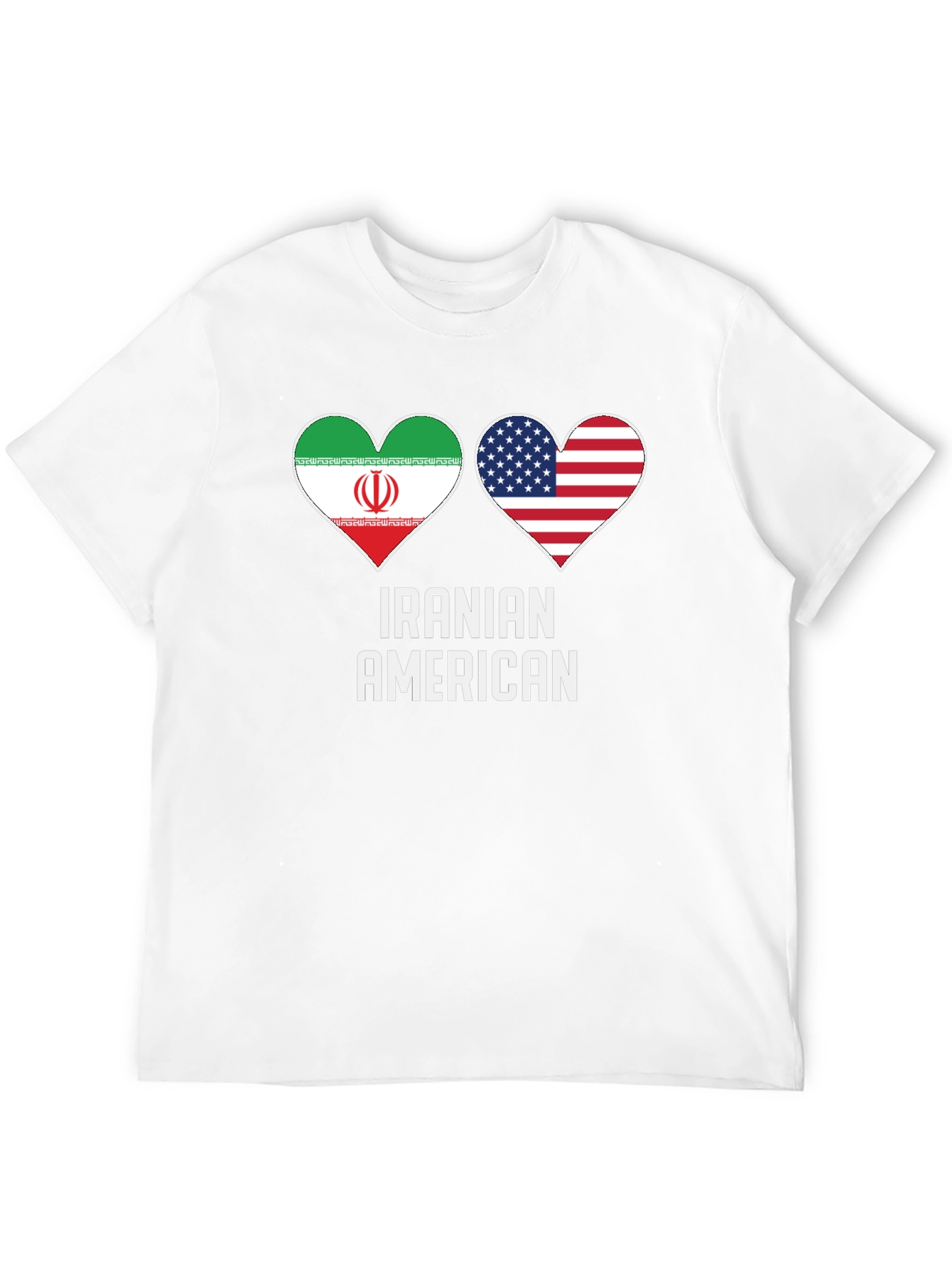Iranian American Pride T-Shirt - Dual Flag Heart Design