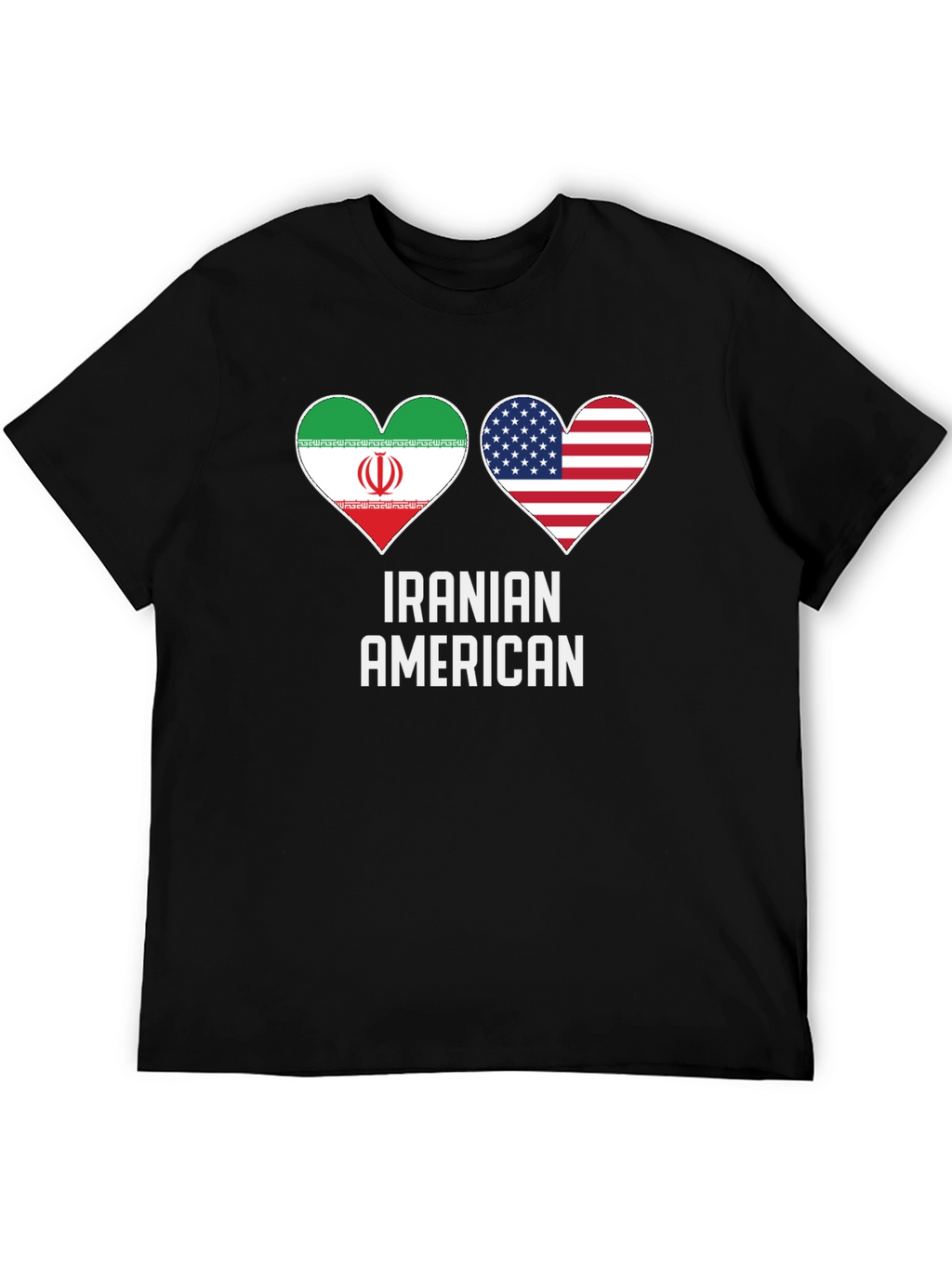 Iranian American Pride T-Shirt - Dual Flag Heart Design