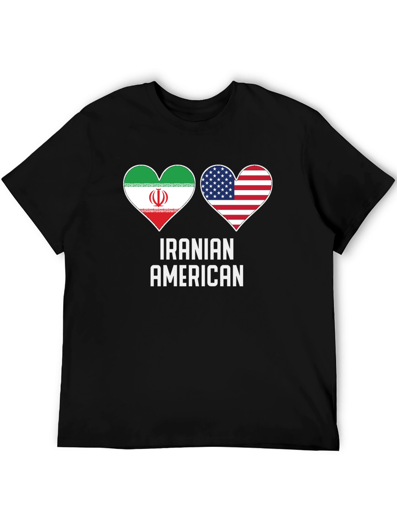 Iranian American Pride T-Shirt - Dual Flag Heart Design