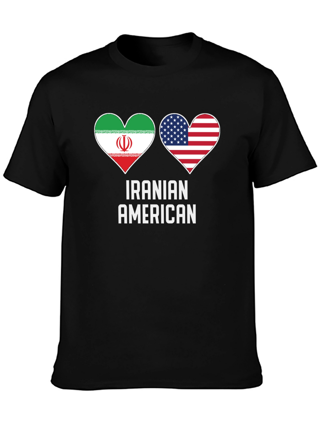 Iranian American Pride T-Shirt - Dual Flag Heart Design