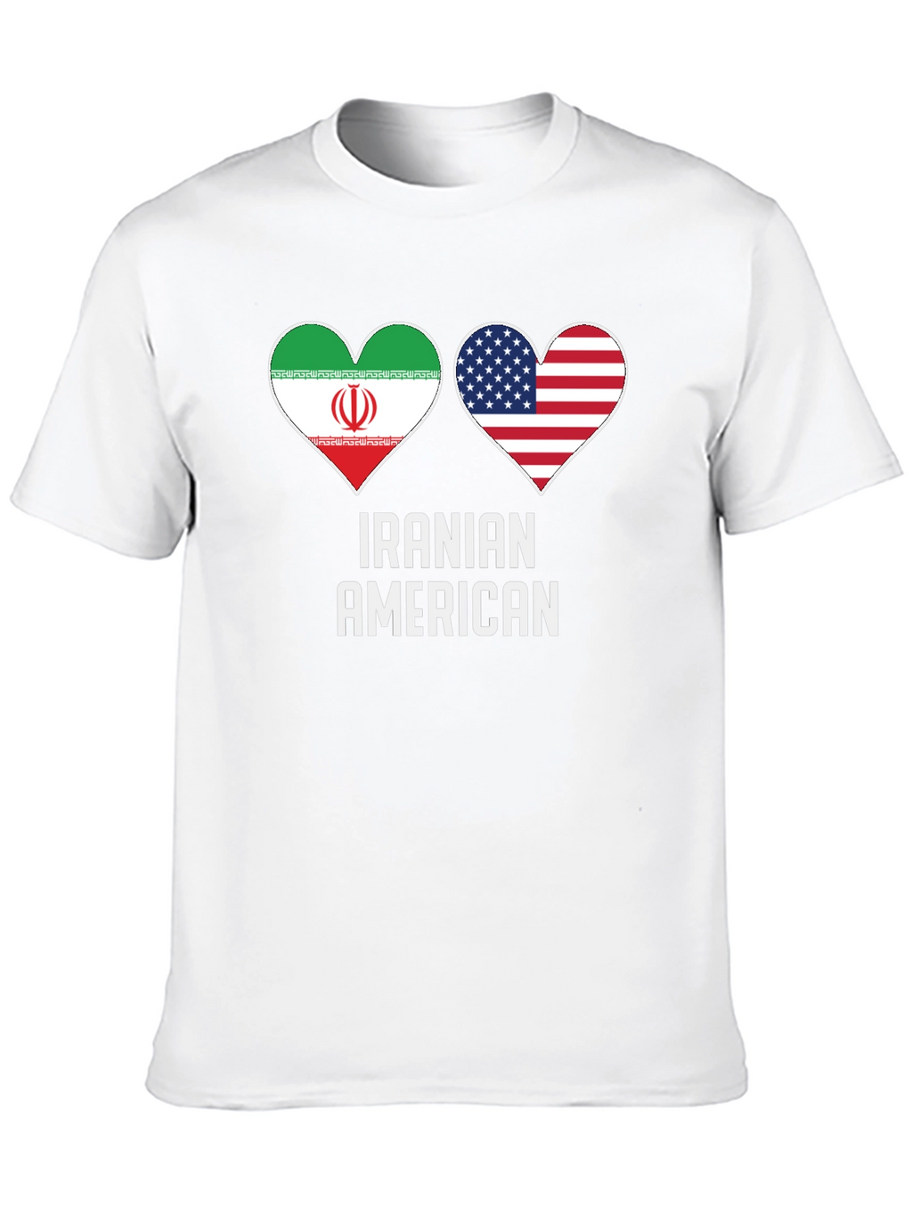Iranian American Pride T-Shirt - Dual Flag Heart Design