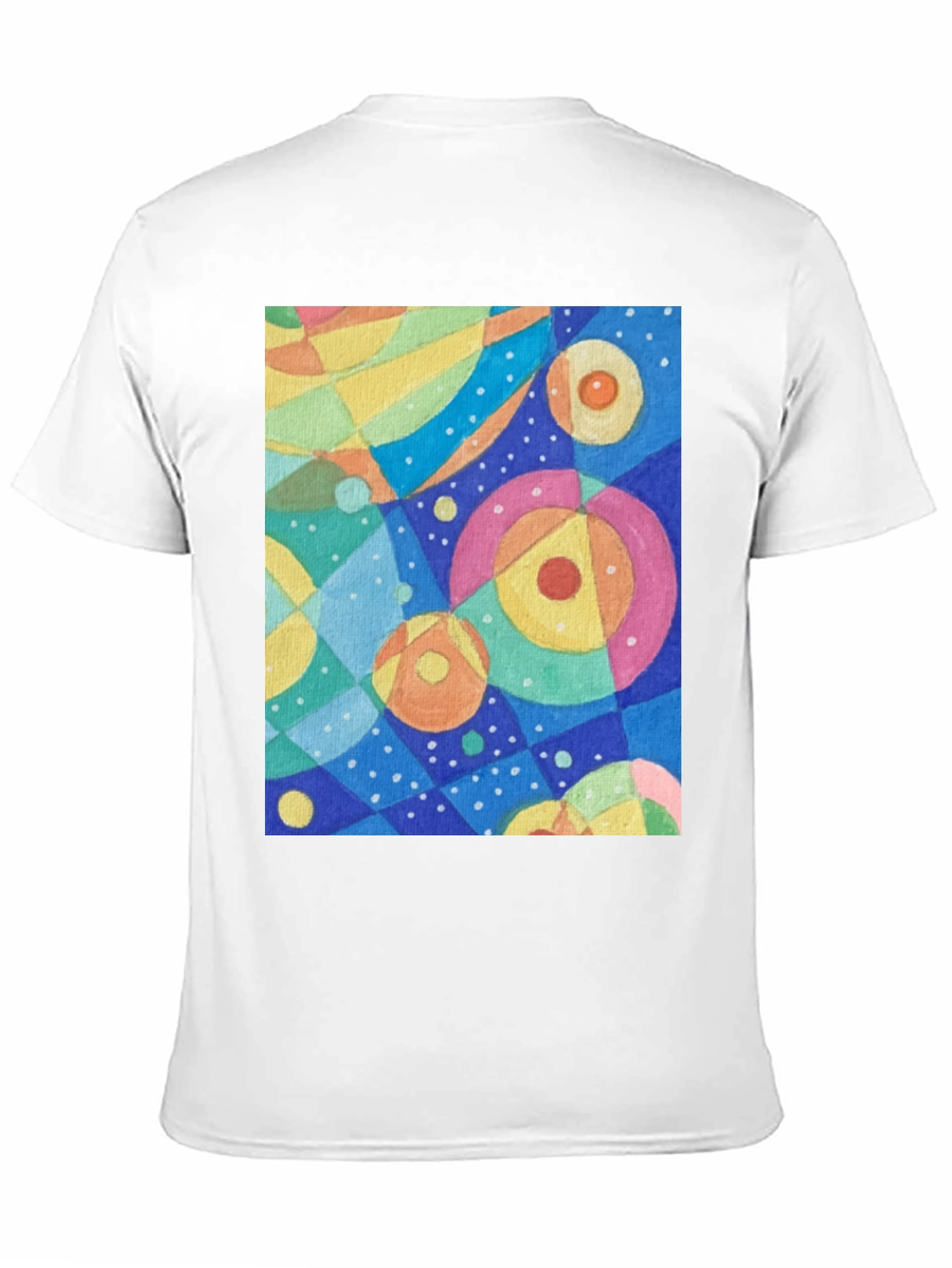 Abstract Circle Pattern Graphic Tee - Black