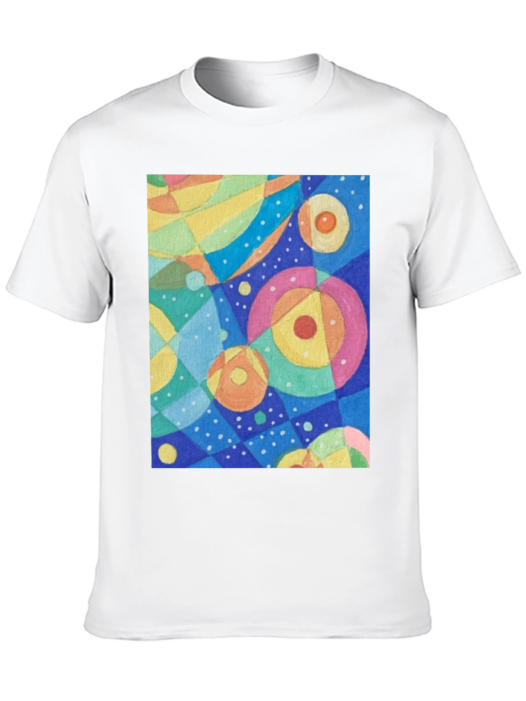 Abstract Circle Pattern Graphic Tee - Black