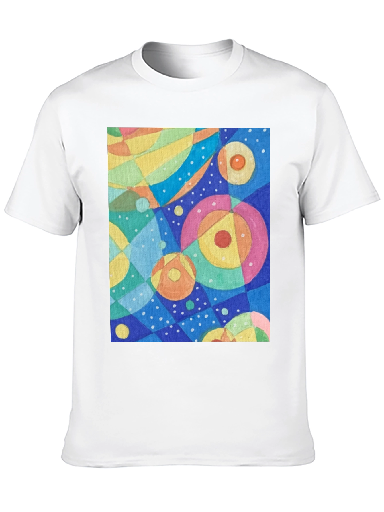 Abstract Circle Pattern Graphic Tee - Black