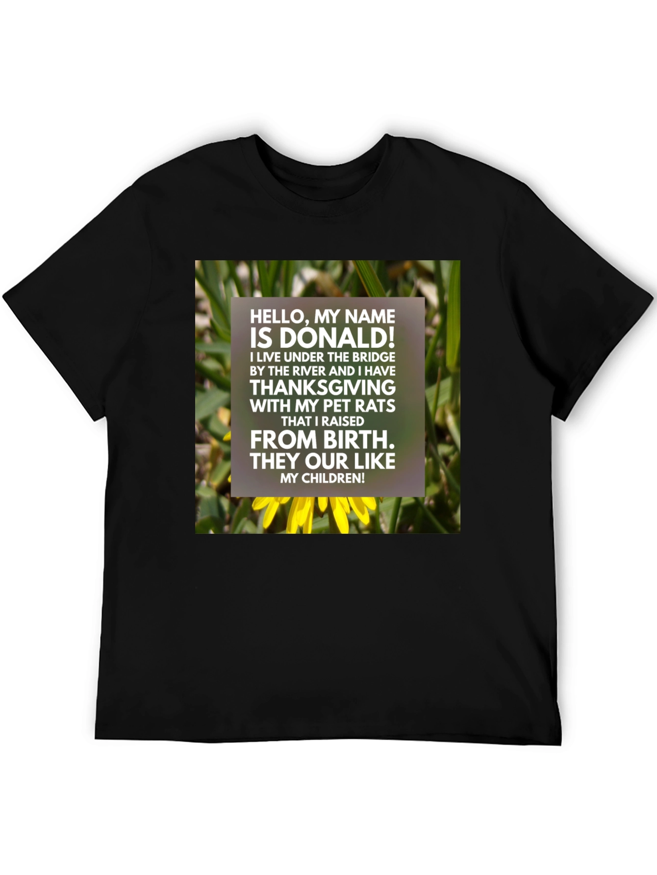 Donalds Pet Rat Thanksgiving T-Shirt - Unique Humor Tee