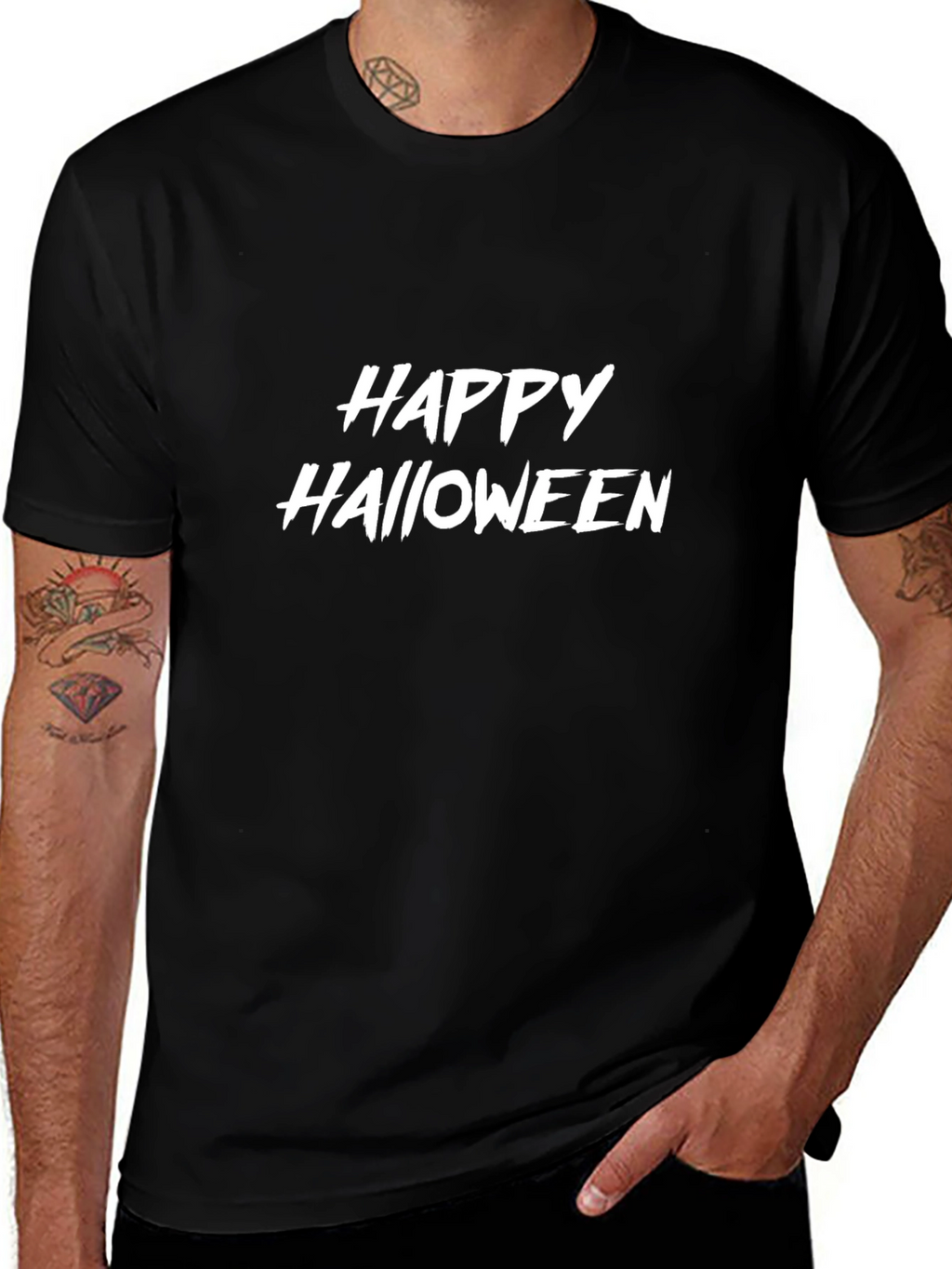 Happy Halloween Graphic Black T-Shirt