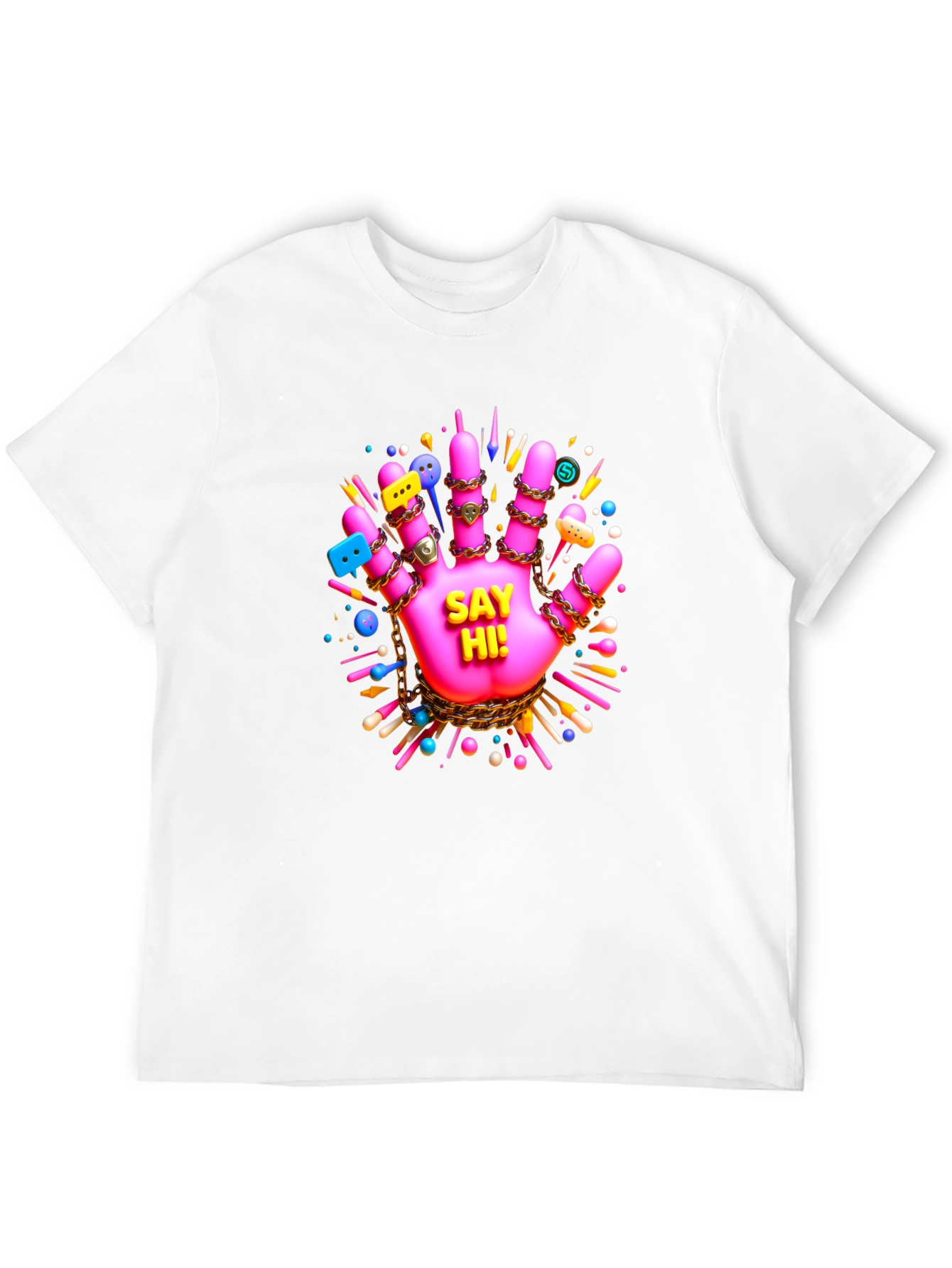 Say Hi! Funky Hand Graphic Tee