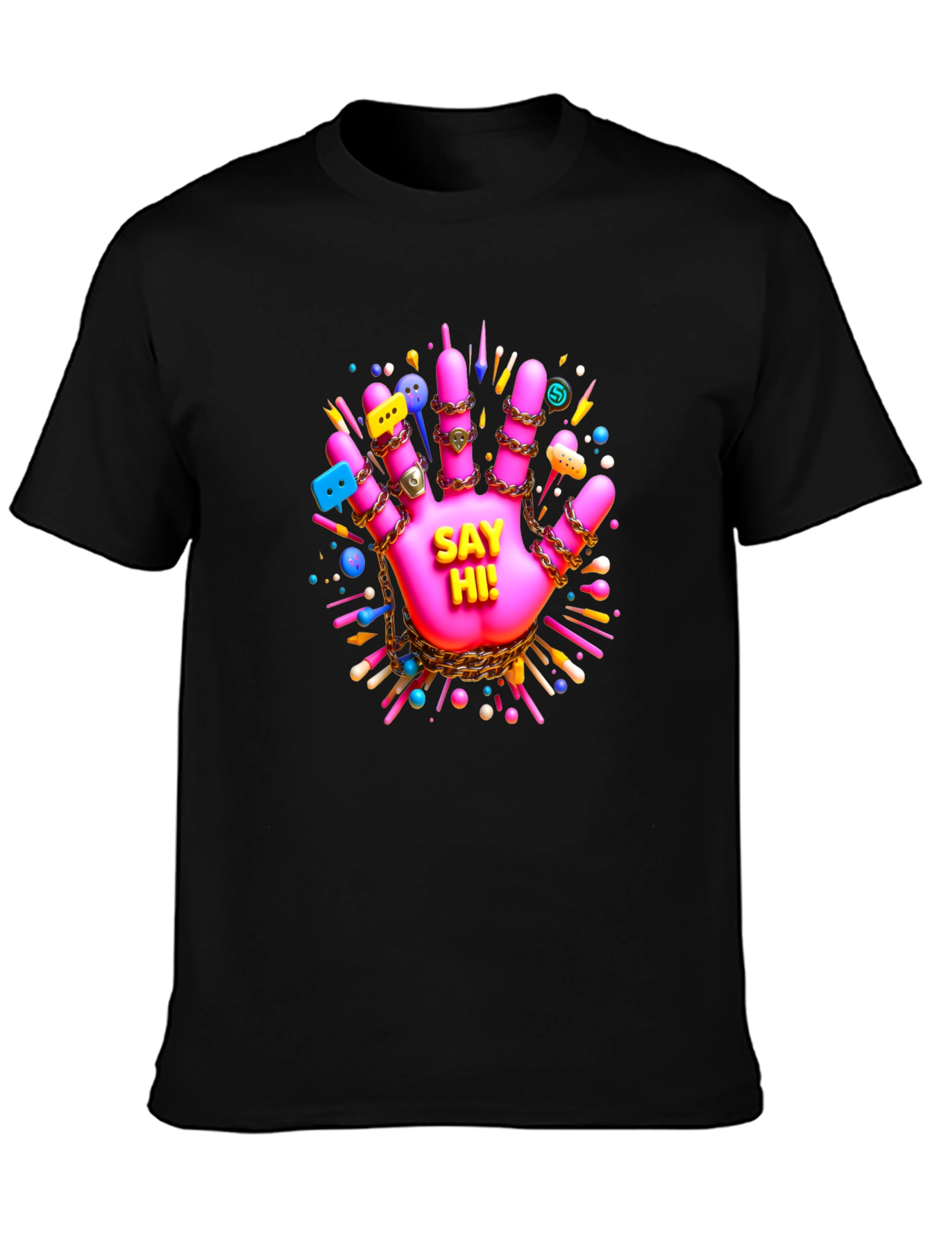 Say Hi! Funky Hand Graphic Tee