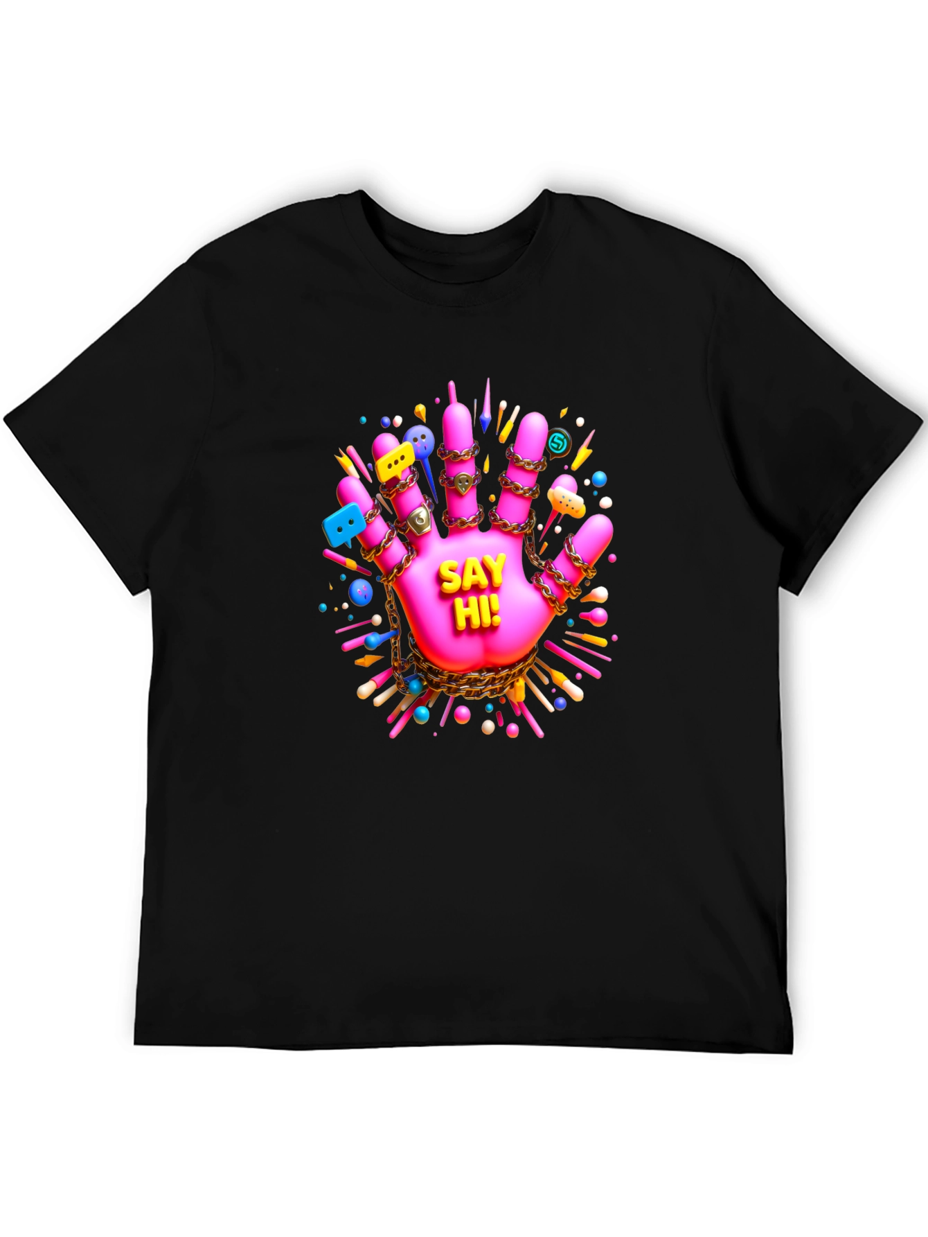 Say Hi! Funky Hand Graphic Tee
