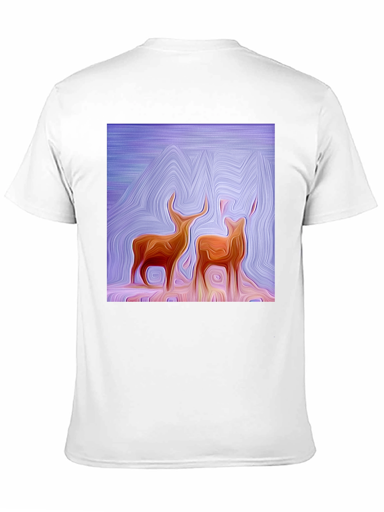 Abstract Deer Graphic Tee - Stylish Black T-Shirt