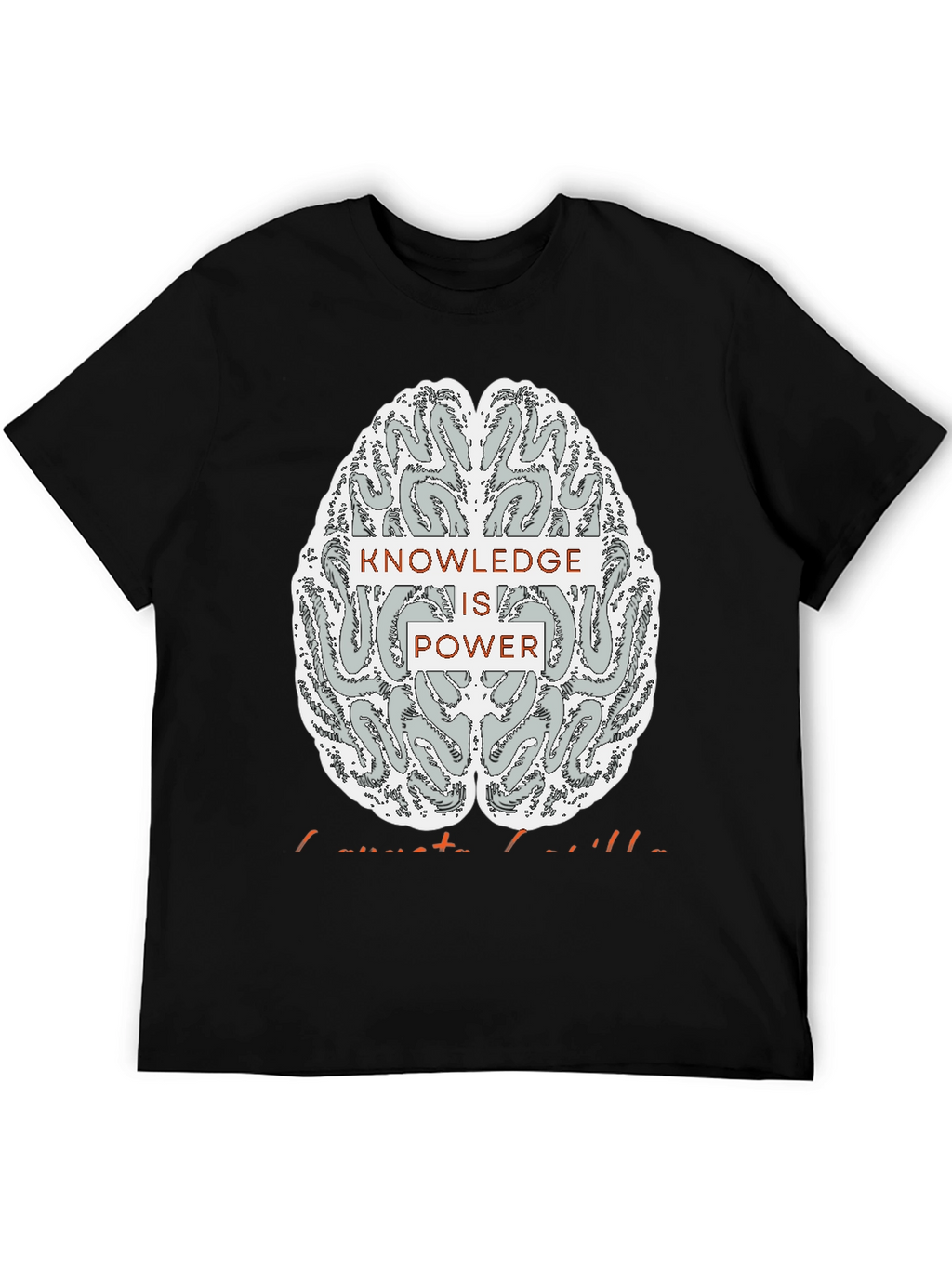 Knowledge is Power Brain Graphic Tee - Black
