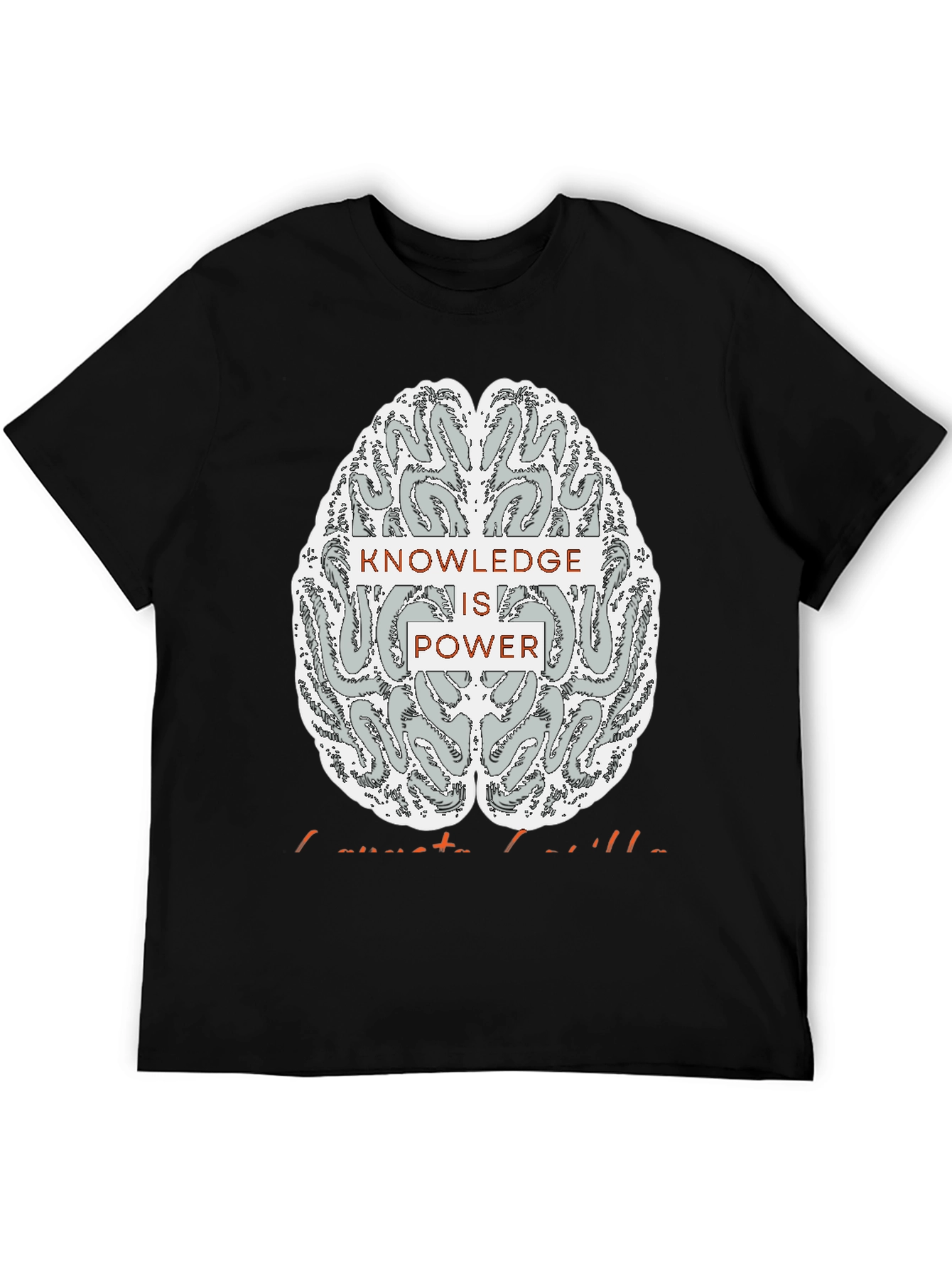 Knowledge is Power Brain Graphic Tee - Black