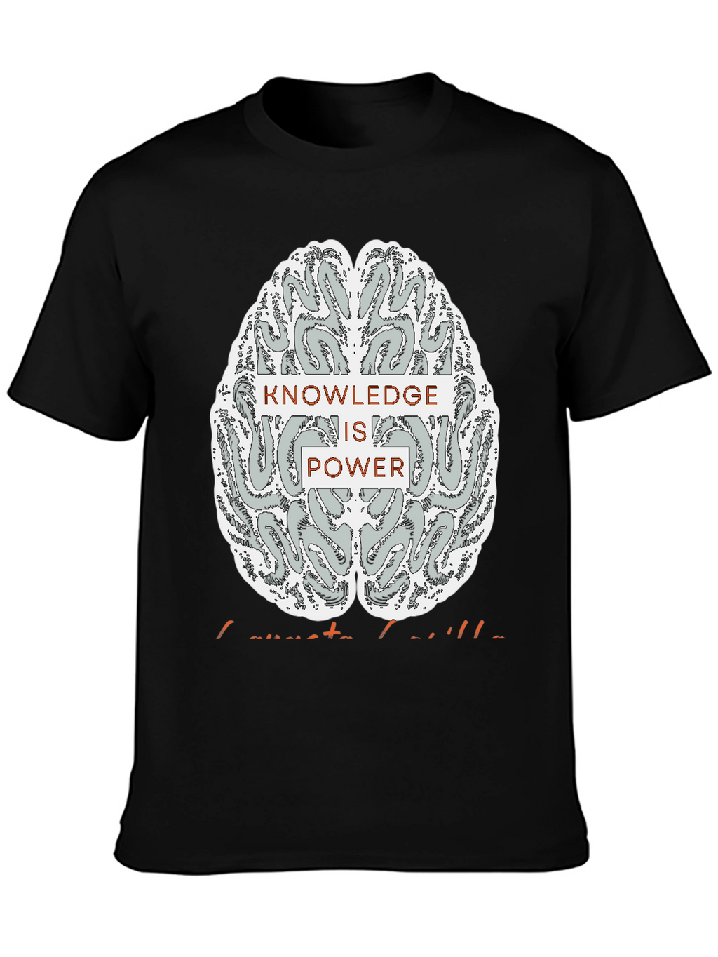 Knowledge is Power Brain Graphic Tee - Black