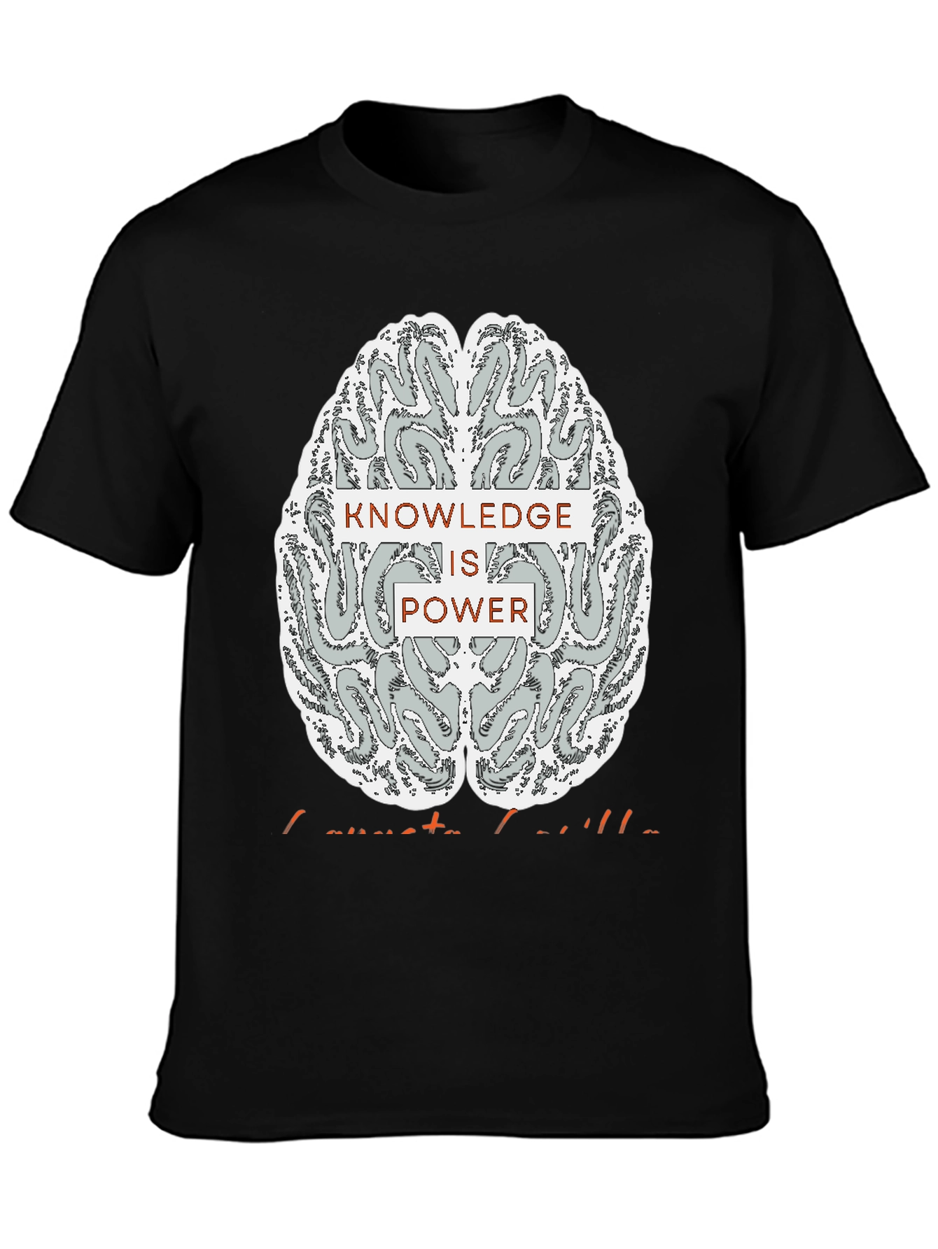 Knowledge is Power Brain Graphic Tee - Black