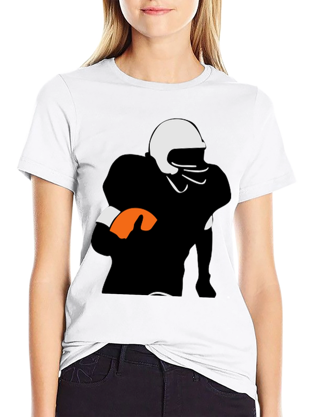 Football Player Graphic Tee - Black Casual Shirt