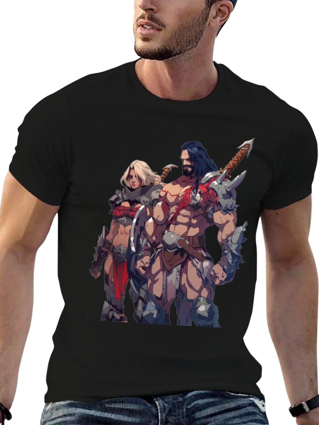 Fantasy Warriors Black T-Shirt