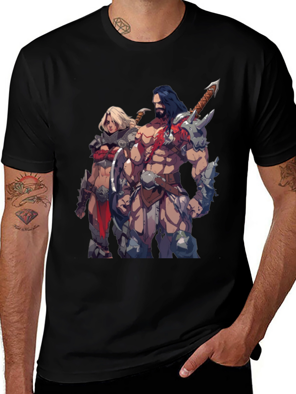 Fantasy Warriors Black T-Shirt
