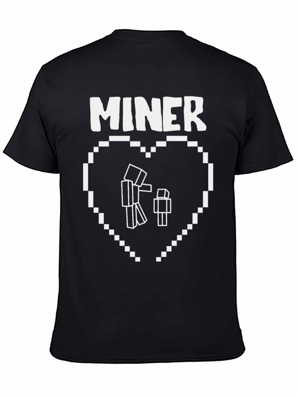 Minecraft Miner Heart Black T-Shirt