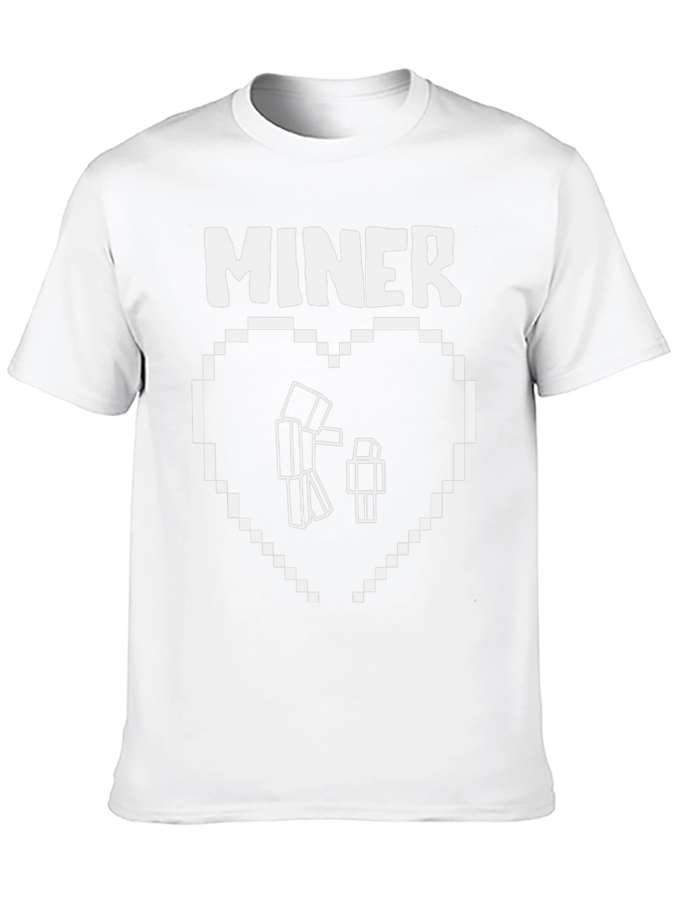 Minecraft Miner Heart Black T-Shirt